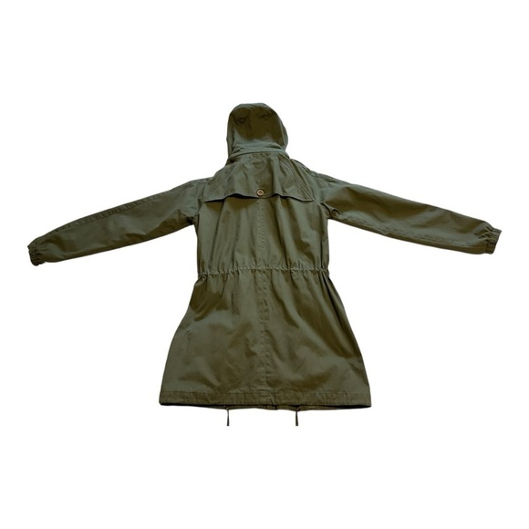 Numph Trench Style Jacket Hooded Button Front Cinched Waist - Size UK 8 / Small - Picture 3 of 16